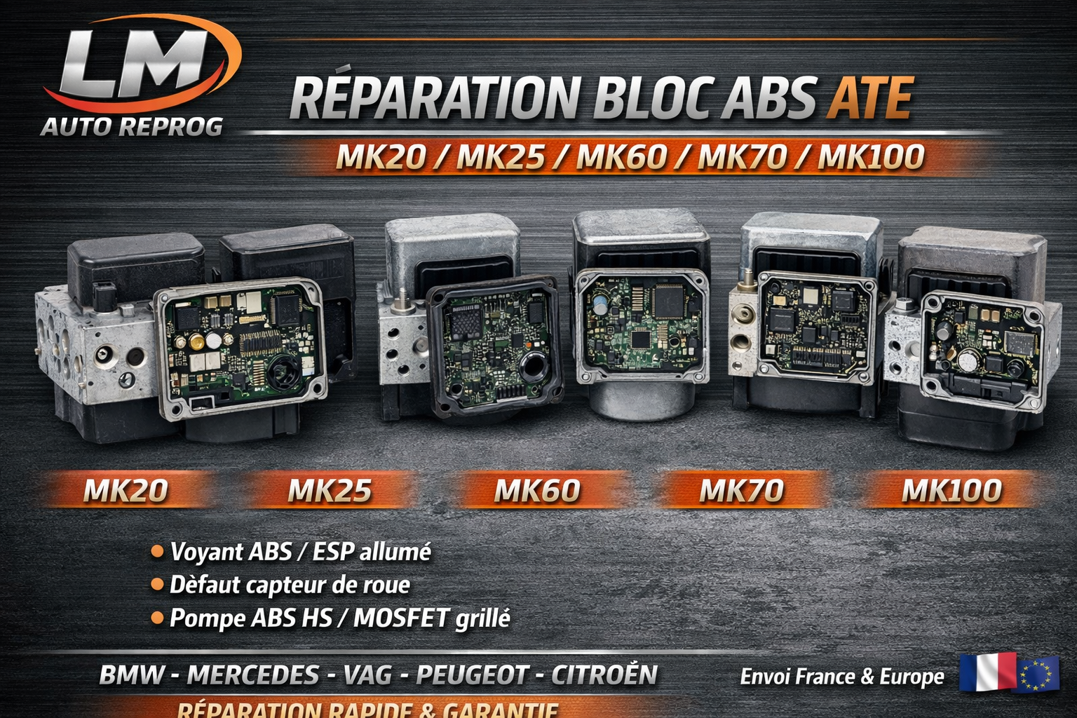 Réparation Bloc ABS ATE – MK20 / MK25 / MK60 / MK70 / MK100